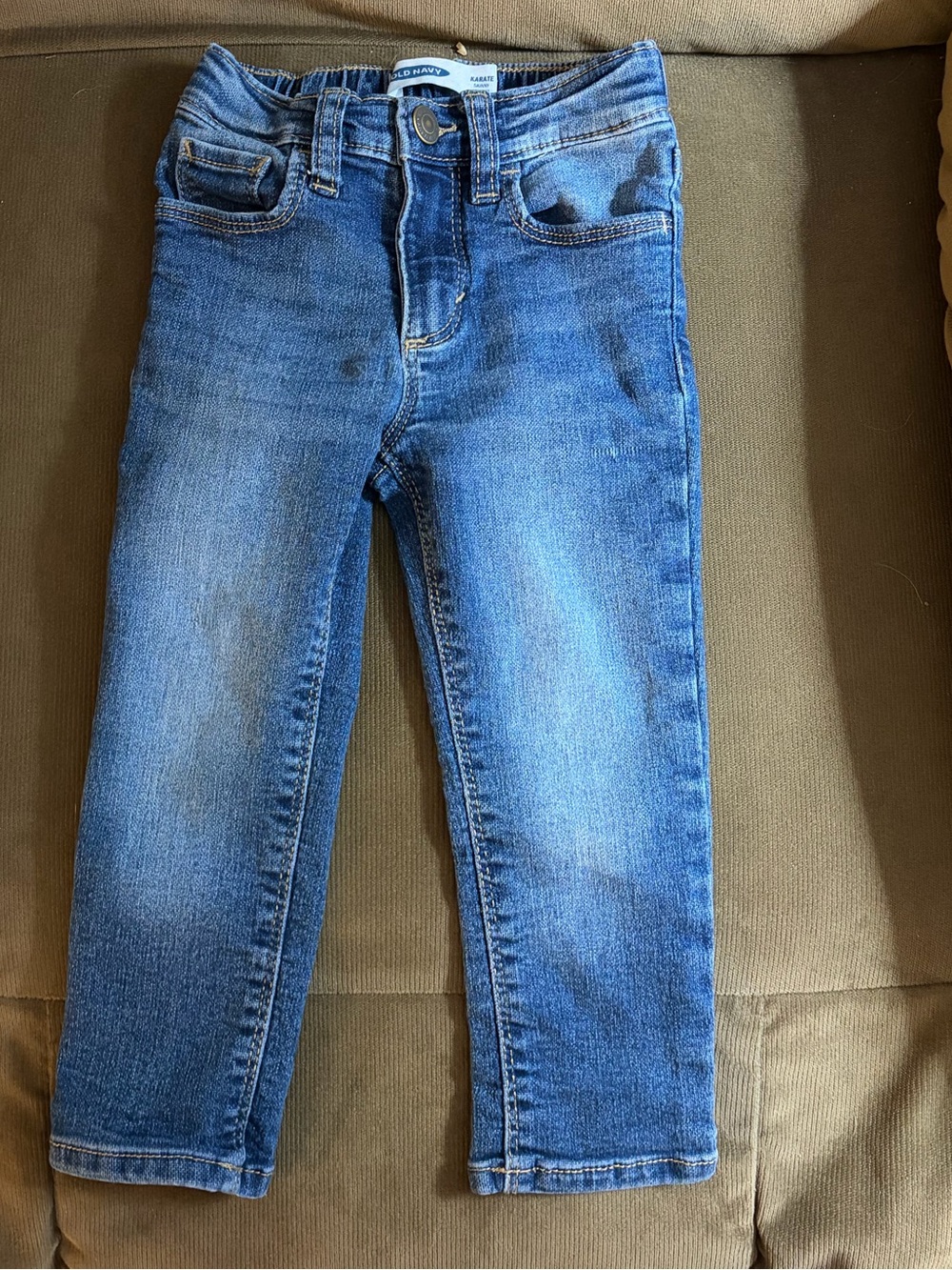 Old Navy Boy's Karate Skinny 24/7 Denim Blue Jeans with Adjustable Waist Size 2T